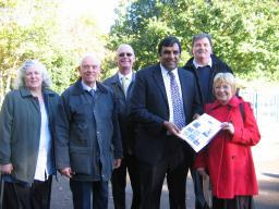 sheffield-playbuilder Local Chapeltown Lib Dems with Cllr Shaffaq Mohammed and members of Friends of Chapeltown Park, (l-r) Cllr Victoria Bowden, Graham Oxley Chair of Friends of Chapeltown Park, Cllr Colin Taylor, Cllr Shaffaq Mohammed, John Bowden and Doris Denton Secretary of Friends of Chapeltown Park.